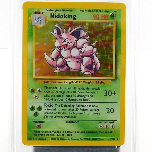 NIDOKING 1999 PSA 9 POKEMON Game Base Holo #11 MT - Picture 3 of 3